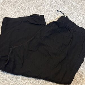 Old Navy Women's Black Wide Leg Linen Pants